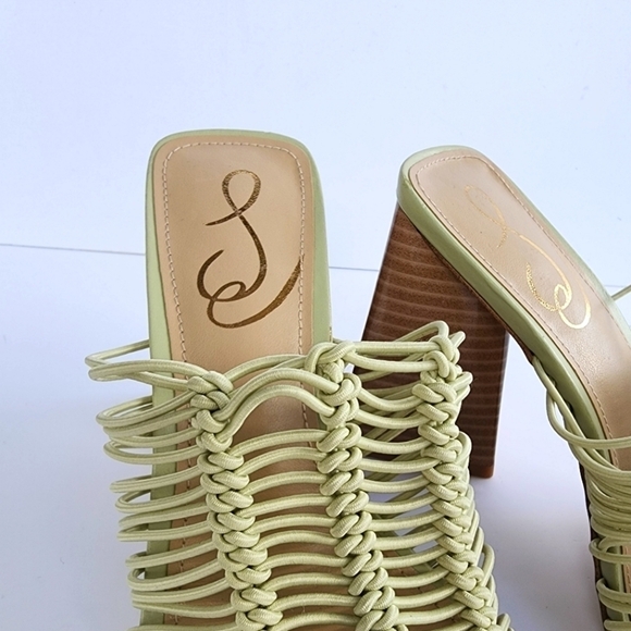 NEW Sam Edelman Laurette Light Green Block Heel Mule Sandal Size 6.5 - Picture 7 of 13